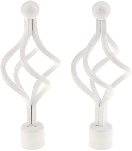 Lot de 2 embouts de tringle à rideaux pour tringle à rideaux de diamètre 28 mm Blanc torsadé - Nail Gallerys