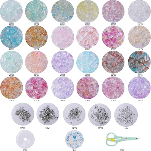 Zythrem 8mm Perles 480 Pièces Perles pour Bracelet Kit Bracelet Perle Fabrication de Bijoux Perles Bracelet DIY Kit Perle Perles Enfant + 50 Pièces Positionner les Perles - Nail Gallerys