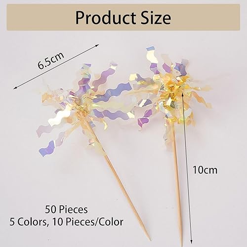 Inserts De Décoration De Pompon 50 Pièces, Inserts De Pompon À Paillettes Colorées, Décorations De Cocktail, Inserts De Décoration Alimentaire, Fournitures De Décoration De Fête - Nail Gallerys