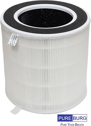 PUREBURG Lot de 2 filtres de rechange compatibles avec le purificateur d'air SwitchBot, filtre HEPA H13 à charbon actif en 3 étapes, filtre pour animaux domestiques, purification de l'air, odeur de - Nail Gallerys