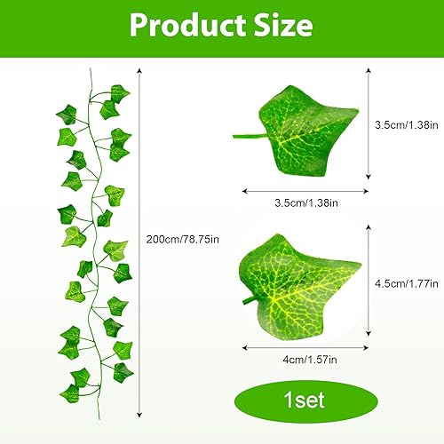 Lierre Artificiel, Feuillage Artificiel Guirlande Feuilles Artificielles pour Mariage Cuisine Jardin Balcon Chambre Décoration Murale Lierre Artificiel Exterieur - Nail Gallerys