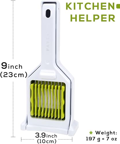 FAVIA Coupe-Oeufs Trancheuse à œufs manuelle, 9 lames en acier inoxydable,Multifonctionnel ustensile de cuisine, pour préparation de fraise cerise tomate salade, sans BPA, va au lave-vaisselle - Nail Gallerys