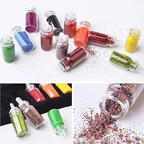48 Bouteilles de Couleur Paillettes Paillettes décoration décoration Bricolage Bijoux Moule époxy Faisant des Outils - Nail Gallerys
