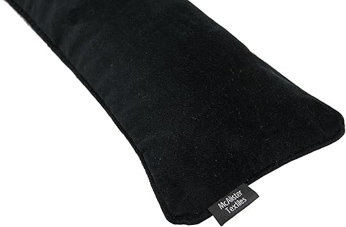 McAlister Textiles Matt Velvet Boudin Décoratif en Velours pour Bas de Porte - 18cm x 100cm - Isolation Phonique et Calfeutrage Contre Le Froid - Noir - Nail Gallerys