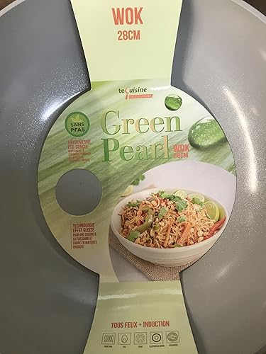 TeCuisine Wok Céramique 28cm Antiadhésif Green Pearl Sans PFAS - Nail Gallerys