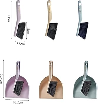 YKKJ Mini Pelle de Nettoyage，Ensemble Brosse Portable，Ensemble Mini Pelle et balayette，pour Dessus Table,Outils Nettoyage.(Couleur Abricot) - Nail Gallerys