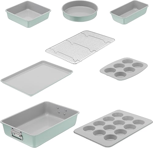 Tefal Ceramik Set 8pièces, Moules à gâteaux, Plat à four, Revêtement céramique, Résistant, Démoulage facile, J175S804 - Nail Gallerys