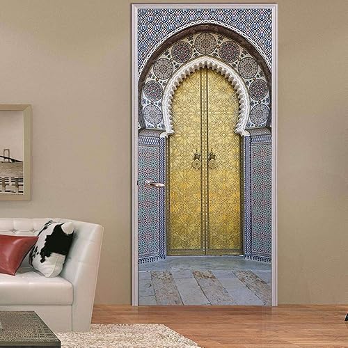 FYRHLH Autocollant Porte 3D Stickers De Porte Couple de tigres 3d Sticker Porte Pvc Imperméable Décoration Papier Peint Murale Pour Salon Cuisine Chambre Salle De Bain L83 x H204cm - Nail Gallerys