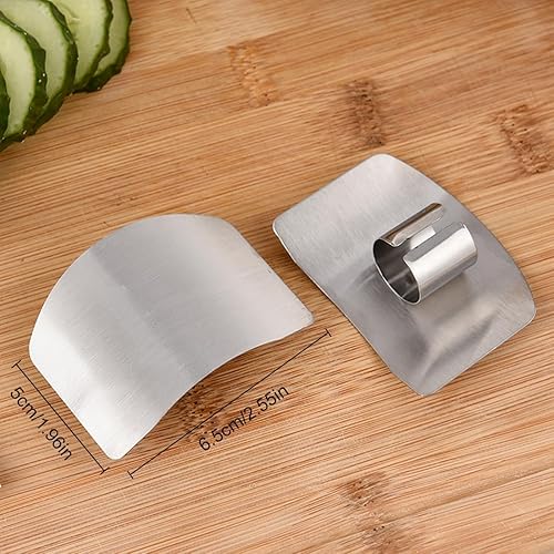 WeddHuis 3 Pièces Protège-Doigts en Acier Inoxydable Protecteur de Doigt Protecteur de Coupe de Couteau Garde de Couteau pour Cuisine Trancher Découper Hacher - Nail Gallerys
