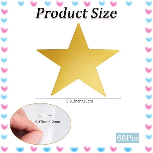 GORGECRAFT 60 Autocollant en Papier Découpé avec Étoiles Pailletées de 15cm Double Impression Confettis en Carton Cinq Étoiles pour Noël Artisanat Tableau D'Affichage Salle de Classe Mur Fête Soirée - Nail Gallerys