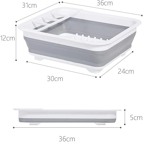 AMZMUKAUP 1 Pièces Égouttoir à Vaisselle Pliable, Egouttoir Vaisselle Cuisine Pliable avec égouttoir pour évier Organiseur de Vaisselle, Plateau de Rangement pour Cuisine, Camping (Gris) - Nail Gallerys