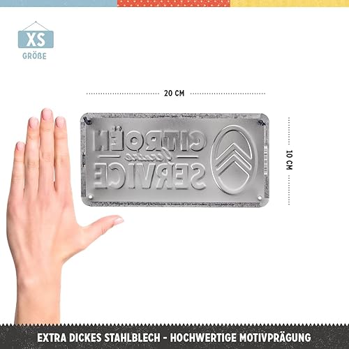 Nostalgic-Art Plaque à Suspendre, Citroen – Genuine Service – Idée de Cadeau pour Fans de Voitures, en métal, Déco Design Retro, 10 x 20 cm - Nail Gallerys