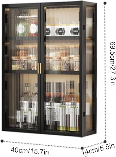 Armoires murales de cuisine avec portes,Armoires murales en métal pour la maison,coffrets muraux en métal de bureau,vitrine acrylique fixée au mur,Convient pour salle de bain, cuisine, chambre, salon( - Nail Gallerys