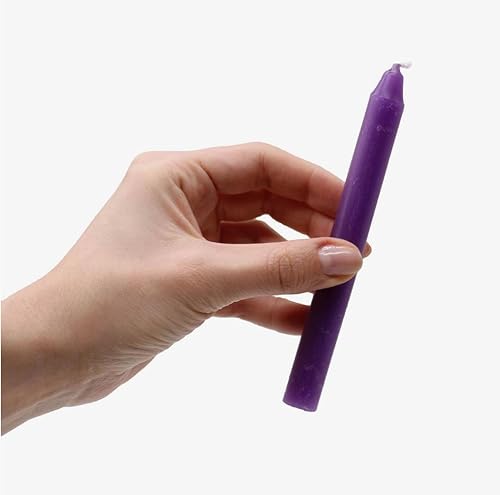 SH SHAKRA HEALTH Lot de 10 bougies violettes « Chakra de la couronne » Outils rituels « Transformation » Durée de combustion de 1 à 2 heures - Nail Gallerys