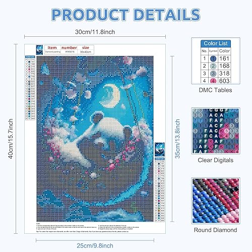 RICUVED Panda Peinture Diamant 5D Complet, Diamond Painting Panda Diamant Peinture Point, Kit de Peinture Diamantée Animaux DIY pour Adulte, Décoration Murale Decor 30x40cm - Nail Gallerys