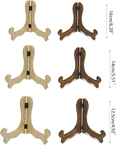 FUNCOCO Présentoir en bois avec chevalets - Support pliable pour assiette de thé, plateau à thé, cadre photo - Couleur B - Nail Gallerys