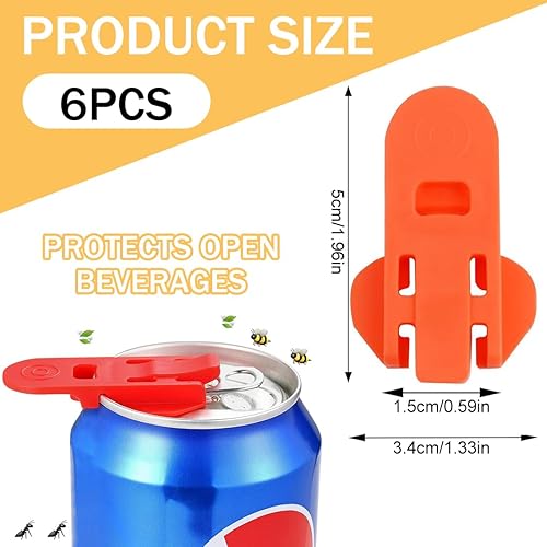 EORPAVU Couvercles pour bocaux de conserves et confitures Paquet de 6 canettes de boisson avec couvercle, ouvre-boîte pour ouvrir les boissons, fermeture de canette de boisson, ouvre-boîte manuel - Nail Gallerys