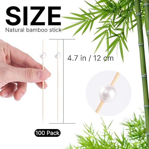 PuTwo Pics à Cocktail Cure-dents Bambou 12cm Pour Noël Lot de 100 - Coeur - Nail Gallerys