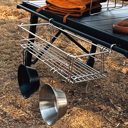 Panier de vidange de table, panier de rangement pliable en acier inoxydable, pour table de camping économiseur d'espace, pour table IGT - Nail Gallerys