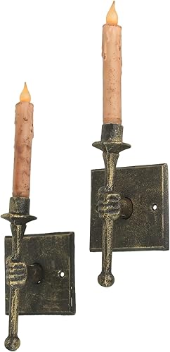 Lot de 2 bougeoirs muraux en fonte avec finition bronze antique - 20,3 cm de haut - Ajoute de l'élégance à n'importe quelle pièce - Nail Gallerys