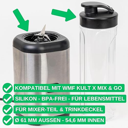 Anneaux d'étanchéité de rechange, 12 pièces, en silicone, en gris, compatibles avec WMF Kult X Mix & Go Mini Smoothie Maker, pour mixeur et couvercle à boire, kit de réparation du joint du blender - Nail Gallerys
