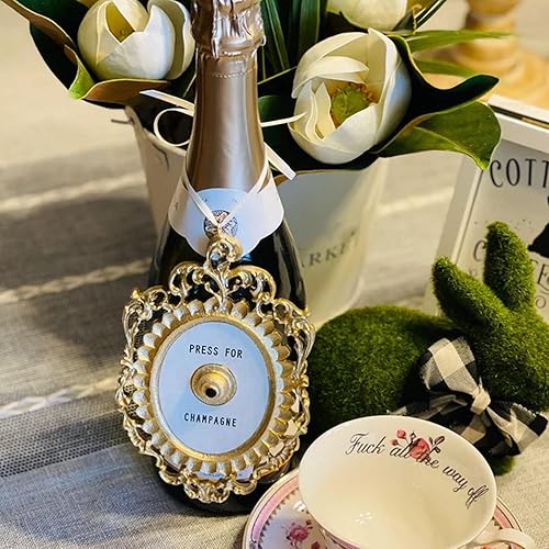 Appuyez sur Le Bouton de Champagne, Sonnette de Vin de Champagne Vintage d'halloween, Sonnette de Décoration de Table Créative, Cadeaux D'ornement de Plaque Murale pour la Fête - Nail Gallerys