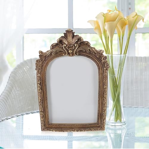 MAGICLULU Cadre Photo RéTro EuropéEn En RéSine Et Velours, Cadre Doré 5x7 Pouces Pour DéCoration Murale Et De Table, IdéAl Pour Salon, Chambre, Mariage, 12.5x19CM - Nail Gallerys