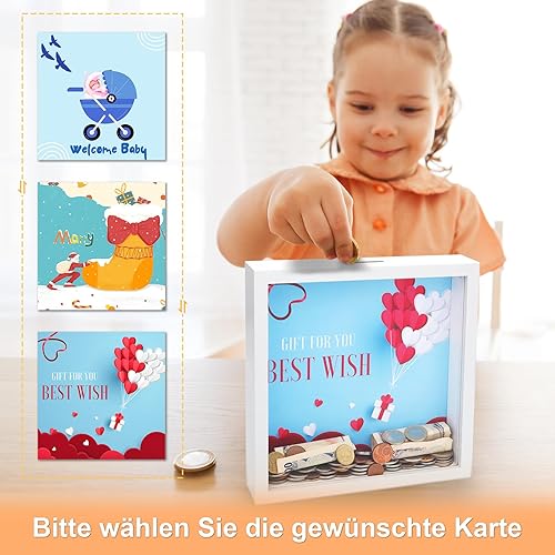 Tirelire, Cadre Photo, Tirelire Enfant, Tirelire en Bois Transparent - Nail Gallerys