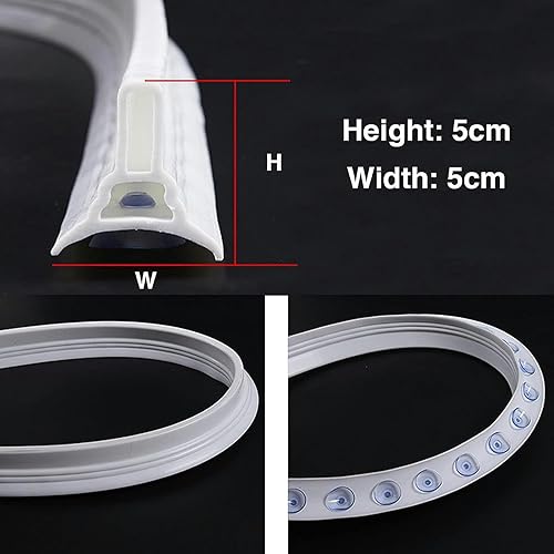 Barrière de barrage d'eau de seuil de douche à ventouse, joint de sol de salle de bain en silicone pour pièce humide, barrière de rétention de douche pliable, bouchon d'eau pour salle de bain, séparat - Nail Gallerys