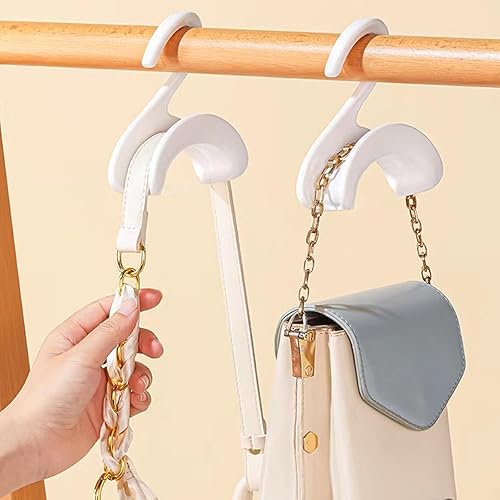 HUTVD Crochet Sac à Main Penderie, Lot de 4 Support Sacs à Main Rangement Sac a Main Accroche Sacs pour Penderie & Armoire Idéal pour Organiser Aussi les Sac a Main, Écharpes & Cravates, Blanc - Nail Gallerys