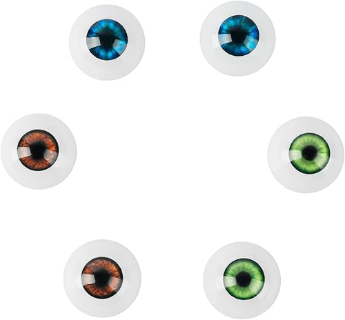 Vollence 3 Paar 3 Farben Oval Doll Eyeballs Hohle Acryl Doll Eyeballs für DIY Sewing Craft Puppet Bear Puppe Tier Stofftiere Vollsilikon-Babypuppe - Nail Gallerys