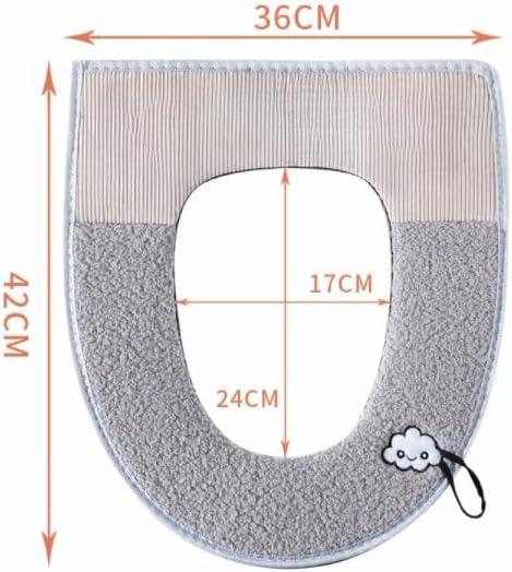 Qyjhska Housse de Siège de Toilette Multicolore Chaud - Protection Épaisse et Douce, Lavable et Compatible avec Tous les Sièges (Gris) - Nail Gallerys