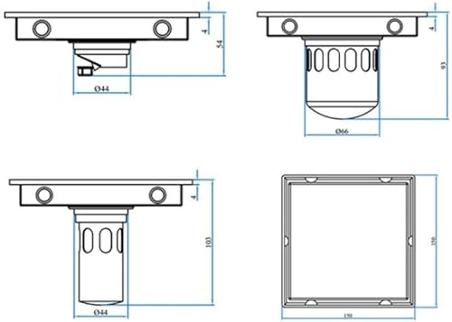 Siphon De Sol Exterieur 1 Pcs en Acier Inoxydable Drain15Cm * 15Cm Filtre Carré Déodorant Anti Retour Fuite d'eau 15Cma - Nail Gallerys