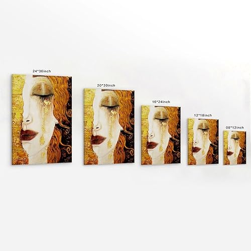 HBEOOP Gustav Klimt Peinture célèbre (larmes dorées) Impression sur toile Peinture murale Art Décoration d'intérieur moderne Idée cadeau 20 x 30 cm - Nail Gallerys