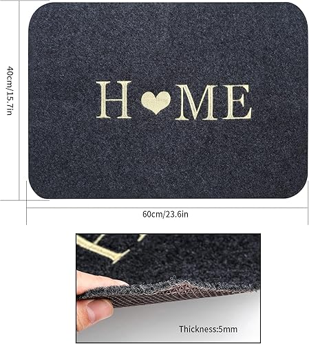 Xujinsongg 2 Pièces Paillasson, Tapis de Porte d'entrée, Tapis Intérieur Absorbant, Lavable et Antidérapant - 40x60 cm - Nail Gallerys