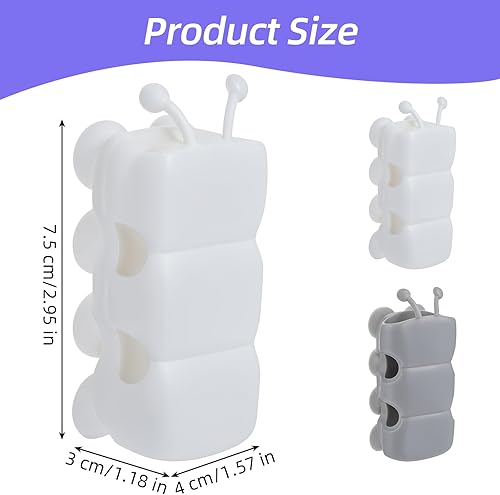 Lot de 4 supports de pommeau de douche en silicone, support mural réglable à ventouse sans perçage, support universel pour salle de bain (gris et blanc) - Nail Gallerys