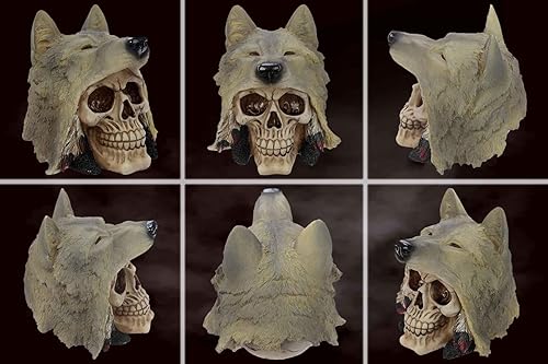 mtb more energy Figure crâne Shaman of The White wolve - Décoration Tête de Mort Fantastique Fantaisie Horreur - Nail Gallerys