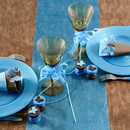 Chemin de table intissé Vert d'eau 30 cm x 10 m - Nail Gallerys