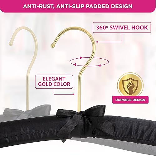 Florida Brands Lot de 12 cintres rembourrés en Tissu pour vêtements de Femme – Ivoire – Cintres de qualité supérieure pour Placard, Cintre de mariée pour Robe de mariée, cintres pour Pull - Nail Gallerys