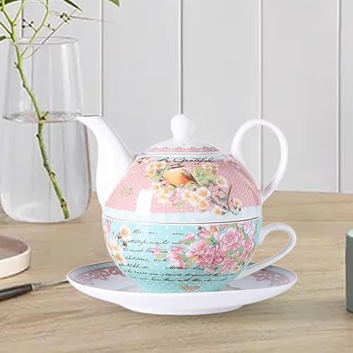 MagiDeal Théière en Porcelaine, Ensemble de Tasses, Bouilloire à Eau, Vaisselle résistante à la Chaleur, Cadeau Unique, Bouilloire à thé Chinoise pour, Un - Nail Gallerys
