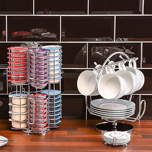 Yabauuop Porte-capsules De Café, Compatible Avec Les Capsules Tassi-mo (64 Pièces) - Supports De Capsules De Café Support de dosette de café à rotation à 360 degrés pour la cuisine - Nail Gallerys