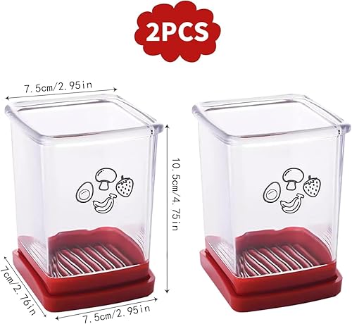 2 Pièces Coupe Fruits, Trancheuse à Tasse Trancheuse à Fraises Trancheuse Rapide Avec Plaques Poussoir Presse Fruits Coupe Coupe Trancheuse, pour Couper Les Oeufs, Les Bananes - Nail Gallerys