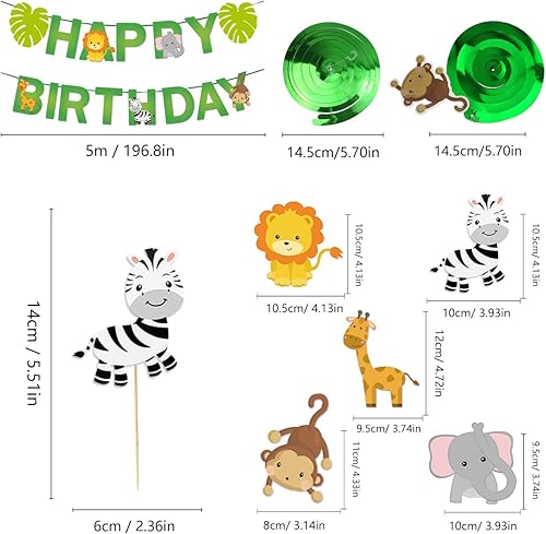 31 Pcs Suspendus Swirl Décorations Animaux de la Jungle Tourbillons Suspendus Décorations de Plafond pour Forêt Thème Anniversaire, Fête, Baby Shower Décor, Decoration Chambre - Nail Gallerys