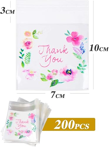 (7 x 7cm) 200pcs Sac Sachet Pochette Transparent Auto-Adhésive Petit Pochon Alimentaire Plastique Emballage Cellophane Biscuit Bonbons Perles Bijoux Cadeau Dragée - Nail Gallerys
