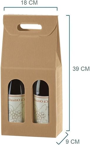 IMBALLAGGI ALIMENTARI Lot de 20 boîtes à bouteilles (2 bouteilles) sachet en carton ondulé boîte pour boutons en papier - Nail Gallerys