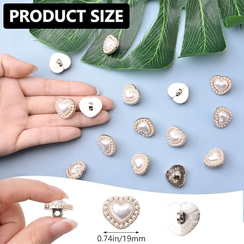 URROMA Lot de 50 boutons en perles synthétiques en forme de cœur rétro vintage pour loisirs créatifs, décoration artisanale, 19 mm - Nail Gallerys