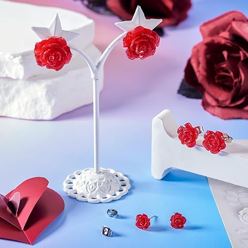 PH PandaHall Lot de 30 fermoirs ronds plats en résine noire avec 40 écrous d'oreille à friction en acier inoxydable pour la fabrication de bijoux - Nail Gallerys