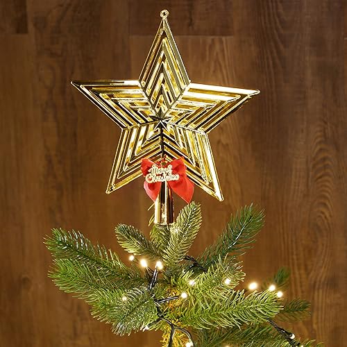 com-four® Étoile pour la Cime du Sapin de Noël - Décoration en Plastique pour Arbre de Noël - Nail Gallerys