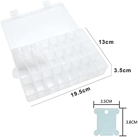 ericotry Boîte de rangement de fil à broder 24 grilles réglables avec 50 bobines de fil en plastique et 552 autocollants numérotés pour point de croix et fil à coudre loisirs créatifs couture - Nail Gallerys