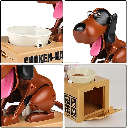 KBIBCK Tirelire Chien Affamé,Tirelire en Forme de Chien Affamé,Tirelire Electronique Enfant,Tirelire en Forme de Chien affamé Tirelire électronique,Cadeau d'anniversaire pour Enfants -Marron et Noir - Nail Gallerys